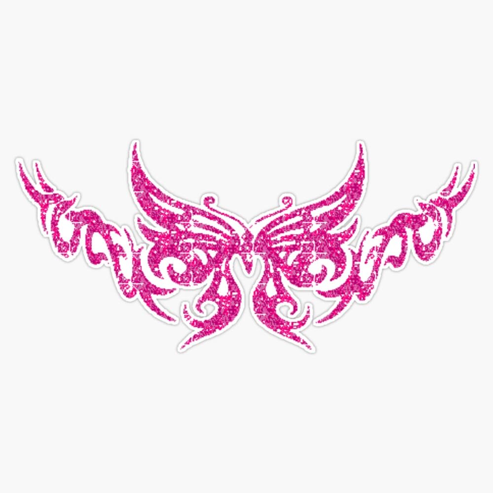 Y2K Pink Glitter Tramp Stamp Sticker Vinyl Waterproof Sticker Decal Car Laptop Wall Window Bumper Sticker 5"
