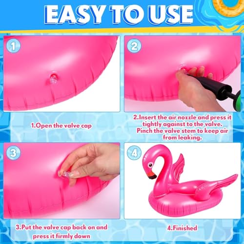 Image of Swim Ring for Kids Inflatable Swimming Pool Tube for 1-5 Years Baby Girl Boys Inflatable Swimming Safety Tube (Small Flamingo)
