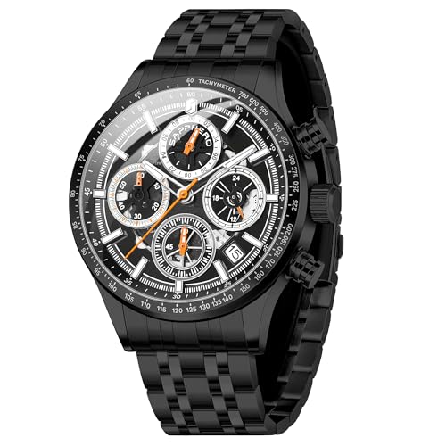 SAPPHERO Relojes Cronógrafo para Hombre Relojes Analógicos de Cuarzo, 50M Resistente al Agua, Reloj de Pulsera Casual de Negocios, Diseño Elegante, Regalo Elegante SAPPHERO Relojes Cronógrafo para Hombre Relojes Analógicos de Cuarzo, 50M Resistente al Agua, Reloj de Pulsera Casual de Negocios, Diseño Elegante, Regalo Elegante