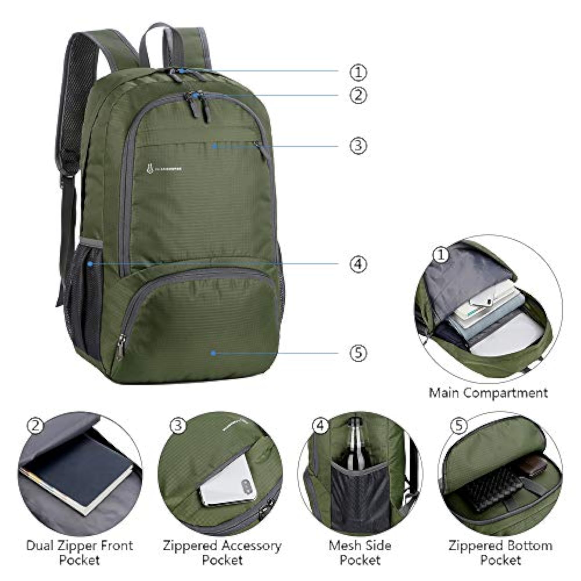 Lightweight Waterproof Foldable Backpack for Men and Women