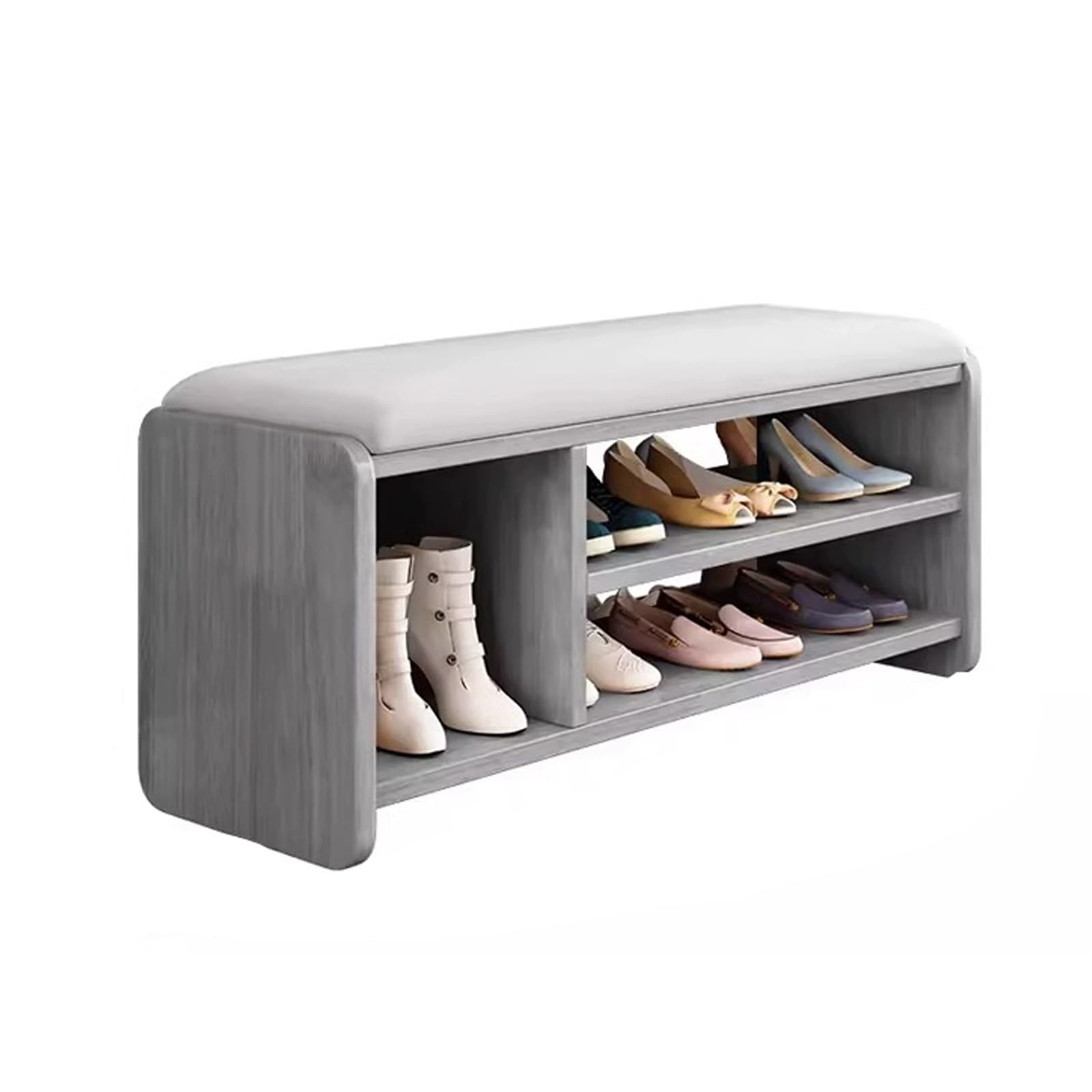 MSHGSKU Modern Shoe Bench with Cushioned Seat – Upholstered Entryway Shelf for Living Room Hallway Bedside nization Stylish Storage Solution