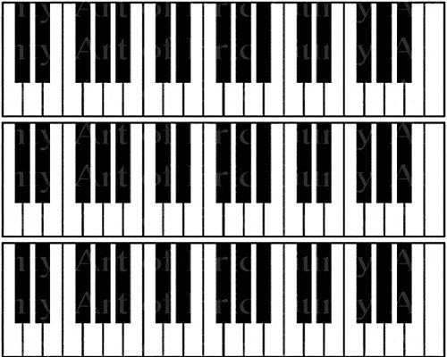 Piano Keyboard Music Band Birthdays - Cake Side Strips - Edible Cake/Cupcake Party Topper - D22844