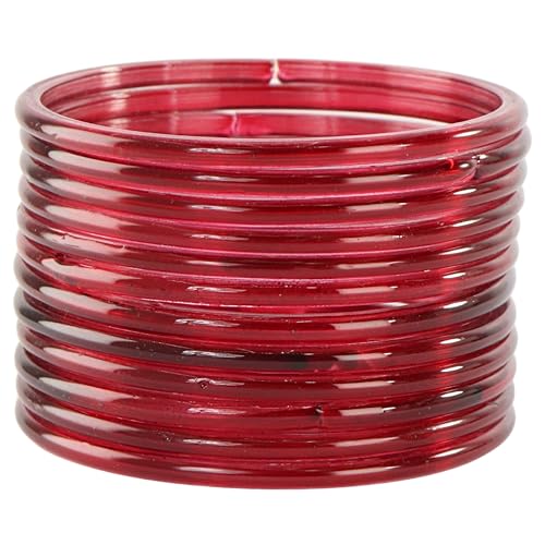 Image of STYOLLO Viral Jelly Transparent Plain Glass Chudi Set For Women & Girls | Traditional Bangle Set | Stylish Bangles For Girls | Ethnic Wedding, Festive & Daily Jewelry | Classic Designer Churi - Set Of 12