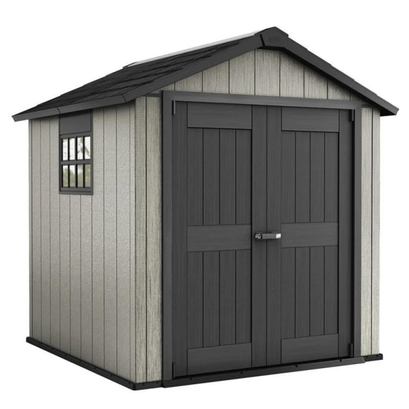 Mondo Viro Caseta de jardín "Outdoor" con suelo con ventana lateral de resina (pequeña - 229 x 224 242 h)