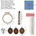 Outgeek Embroidery Pendant Craft Kit:3pcs Embroidery Kit Jewelry for Beginners Embroidery Stitch Necklace Hand Embroidery Pattern Set with Hoops