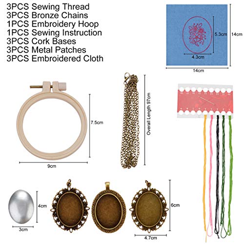 image for Beginner Embroidery Kit, Outgeek 3PCS Embroidery Starter Kit Set Embro