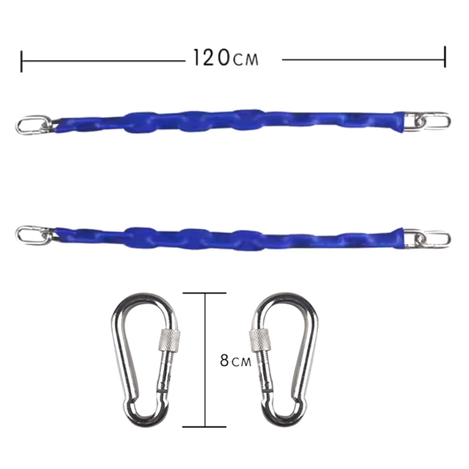 Schaukelhaken 2 Set verzinktes Schaukelzubehör, Metall-Schaukelgurte, Sling-Verbindungsgürtel, robuste Verlängerungskette für Yoga-Schaukel