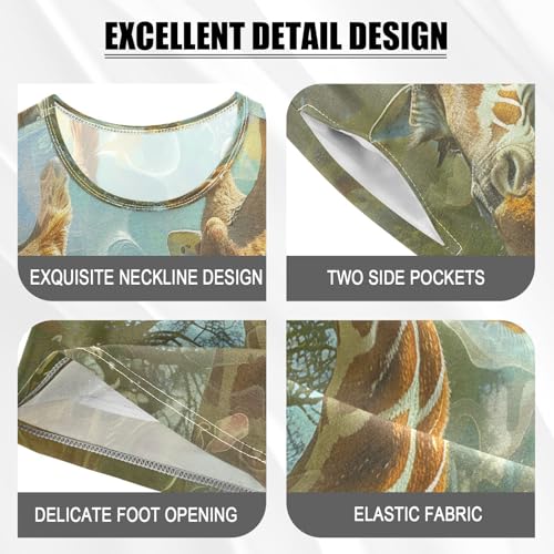 senya Short Sleeve Pajamas Sets Summer Cotton Sleepwear Two Giraffes4