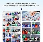Dice Storage Case With Removable Dividers Holding up to 830 Dice, Handle for DnD and RPG Games - Great for Collectors (Tranparent)