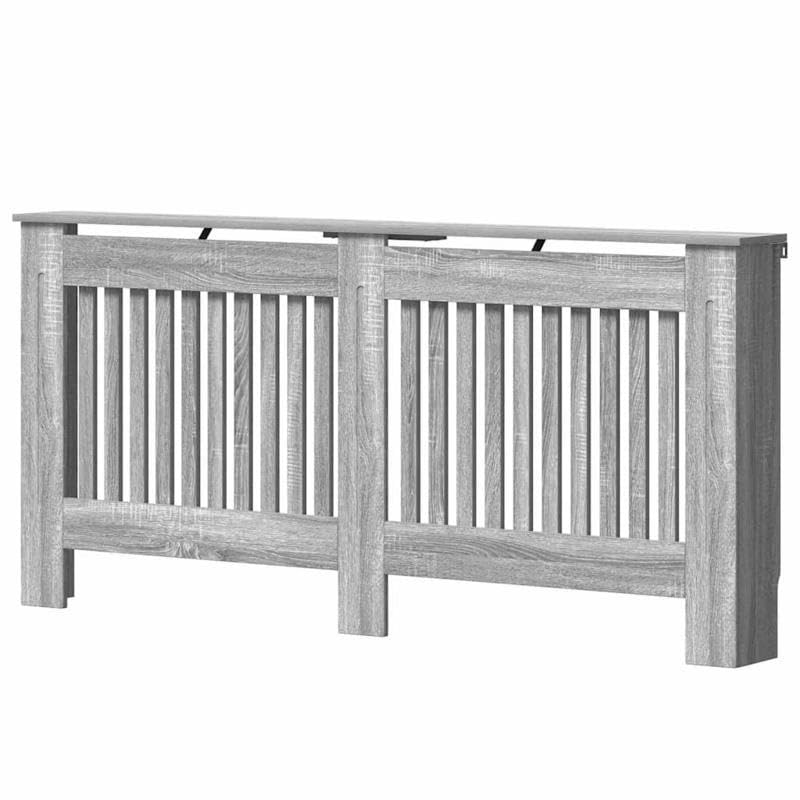 Cubierta para radiador Sonoma gris 172 x 19 x 81,5 cm de material de madera - Elegante cubierta para radiadores en salón y dormitorio - Solución práctica para optimizar el espacio