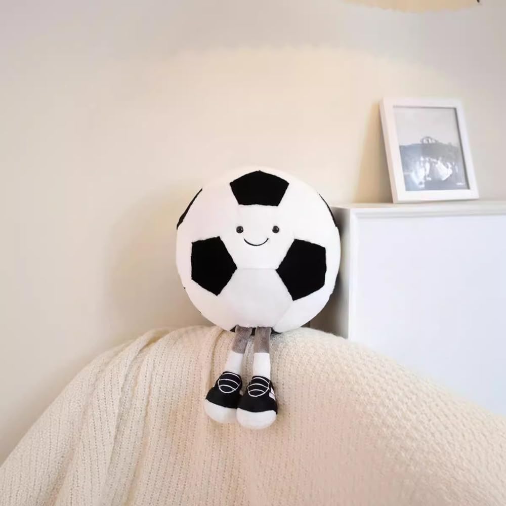 Lindos juguetes de peluche de fútbol de 11 pulgadas, almohada de baloncesto suave de peluche, almohada deportiva de regalo, almohada deportiva de fútbol (fútbol) 6