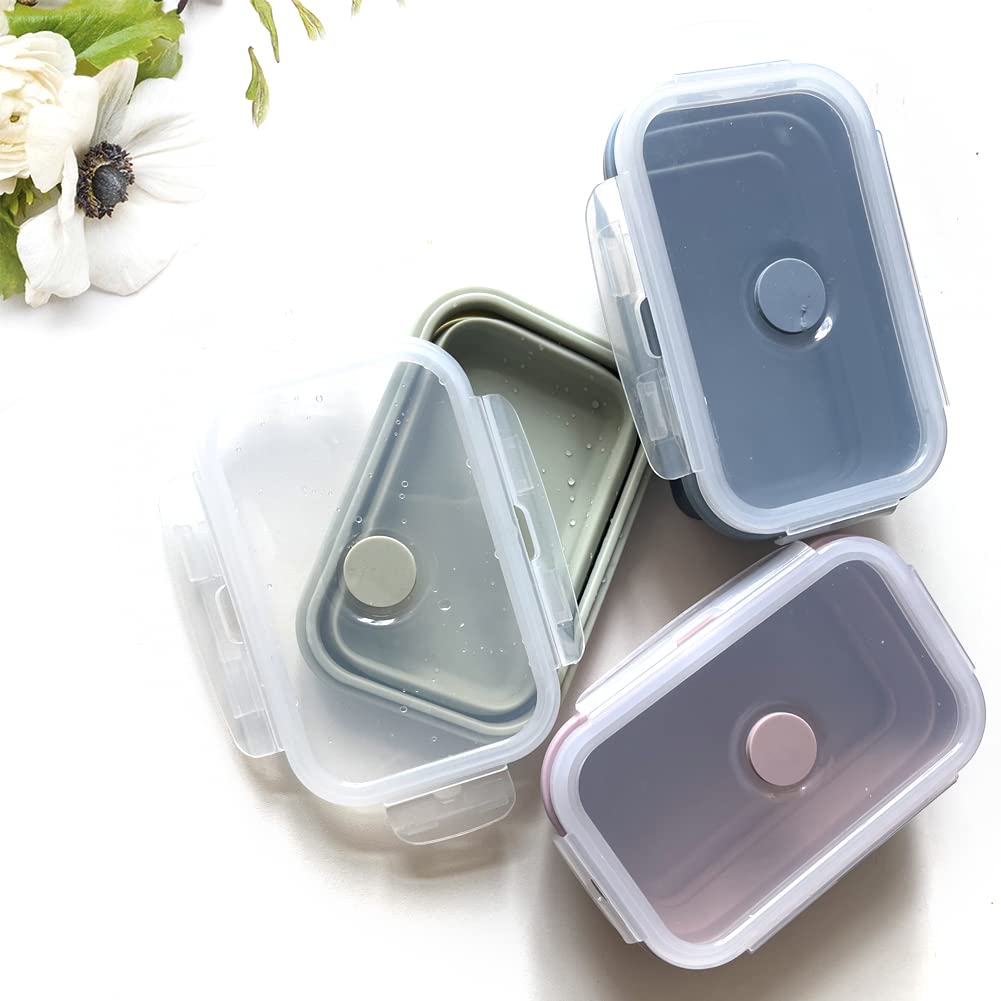 Boîte à déjeuner pliante ronde en Silicone, bol pliant pour micro-ondes, récipient alimentaire