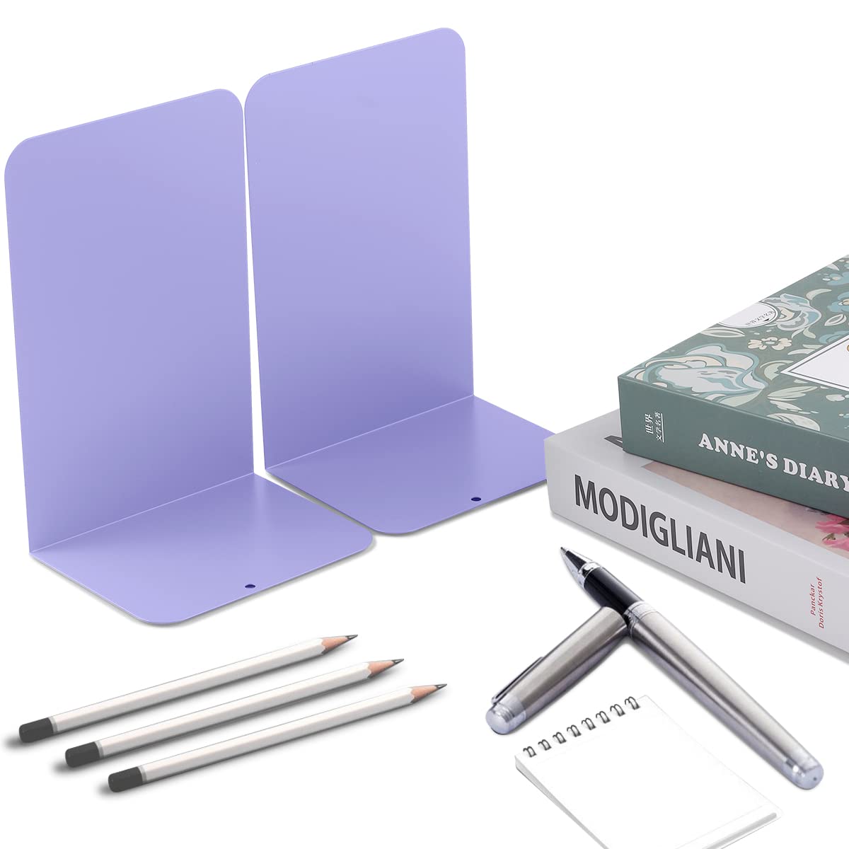 MSDADA Fermalibri per Mensole, Porta Libri da Scrivania, Viola