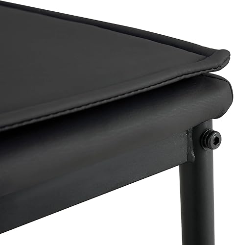 Miniatura 7 de Lestar Juego de 4 sillas de comedor, tapizadas de piel sintética, cómodo diseño de respaldo alto para muebles de cocina (negro)