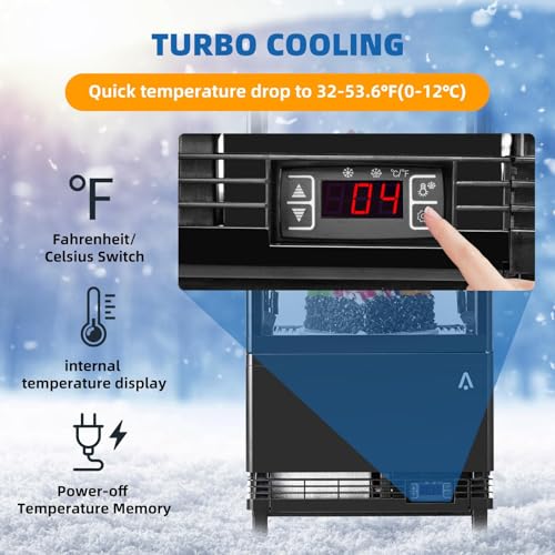 Image of 2 Cu.Ft Countertop Refrigerated Display Case with LED Light | Double Tempered Glass,Digital Control, Anti-Fog, Adjustable PVC Shelves & Auto Defrost for Bakery, Cafe, Restaurant