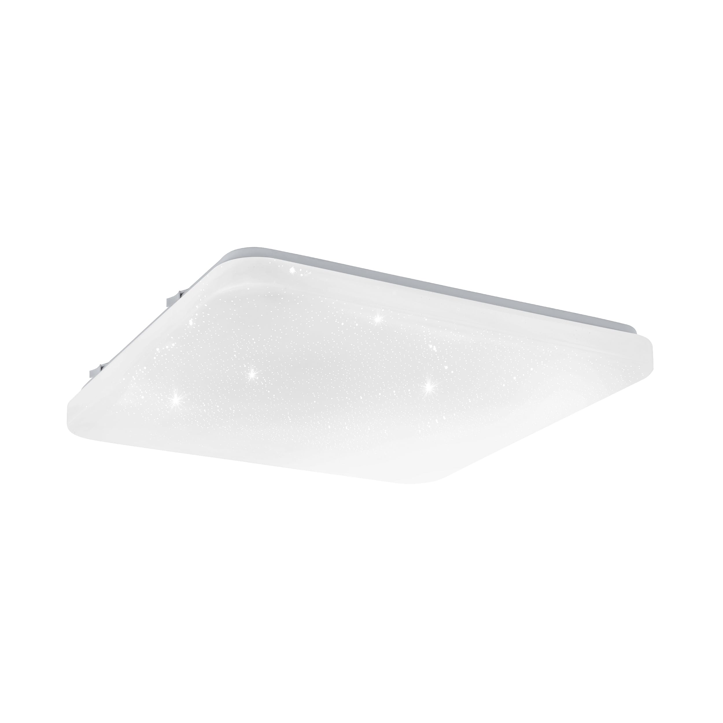 Eglo Frania-IP - Lampada da soffitto a LED, con effetto cristallo, in metallo e plastica, colore bianco, bagno, caldo, neutro, freddo, IP44, 33 x cm