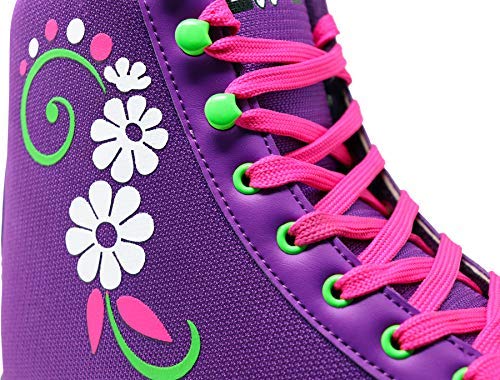 Lenexa uGOgrl Roller Skates for Ladies - Quad Roller Skate - Indoor, Outdoor, Skate - Great Skates for Beginners - Purple (Men 4 / Women 6)