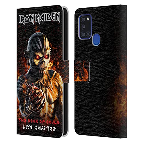 Iron Maiden Étui Cuir Samsung A21s pour Fan de Rock en Concert