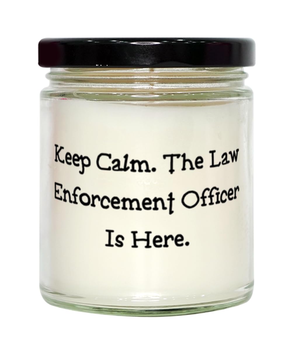 Mugart Keep Calm. The Law Enforcement Officer is. Scent Candle, Law Enforcement Officer Present from Colleagues, Cool for Men Women, 9oz