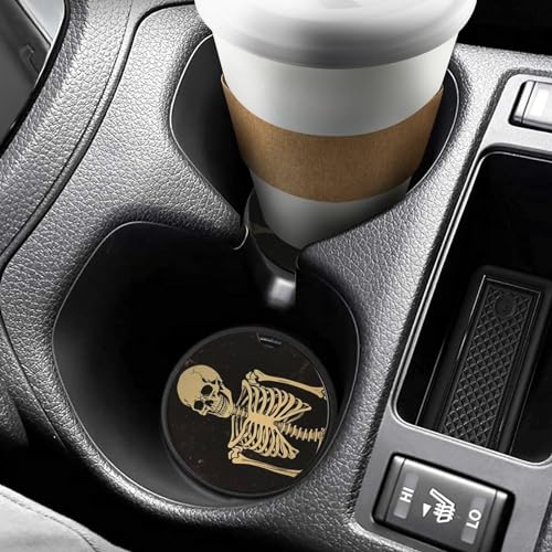 Portavasos para carro con diseño calavera 4 piezas miniatura 6