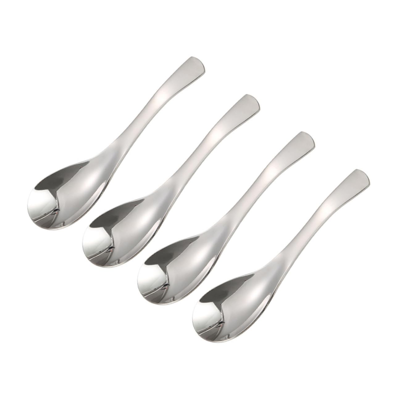 LALADEFIEE 8Pcs Stainless Steel Soup Spoon Thickened Table Spoons for Coffee Tea and Mixing and Stylish Kitchen Utensils for Everyday Use