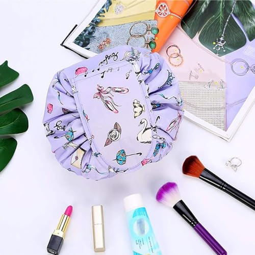 Image of Maharsh Women's Convenient and Waterproof Multifunction Portable Lazy Travel Cosmetic Storage Makeup Organizer Toiletry Bag with Drawstrings