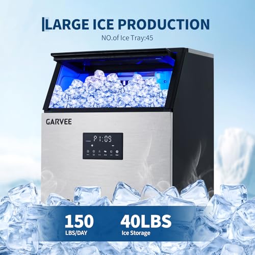 Máquina comercial para fabricar hielo inoxidable 150 lbs/24h miniatura 2