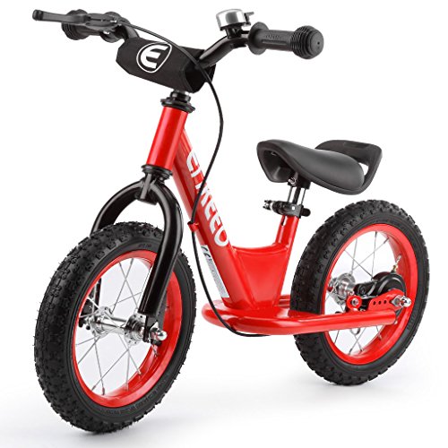 ENKEEO Bicicleta sin Pedales para Niños, Bicicleta de Equilibrio 12 Pulgadas, Asiento Ajustable y Manillares Tapizados para Niños Pequeños de Menos de 110 cm de Altura, Capacidad 50kg,