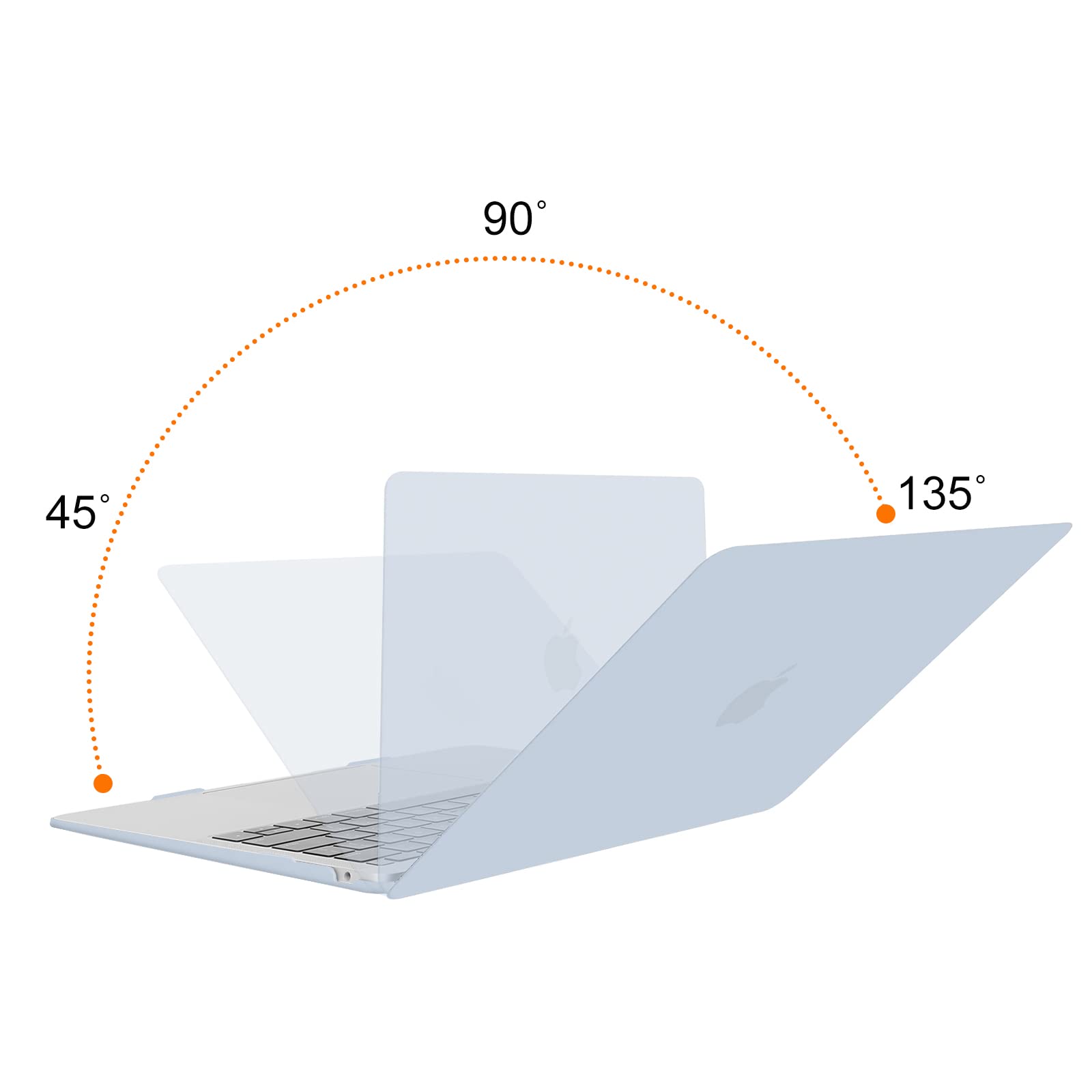 MOSISO Funda Dura Compatible con MacBook Air 13 Pulgadas 2022-2018 A2337 M1 A2179 A1932,Carcasa Rígida Protector de Plástico Estuche&Teclado Cubierta&Tipo C Paquete 2 Adaptadores,Bebe Azul
