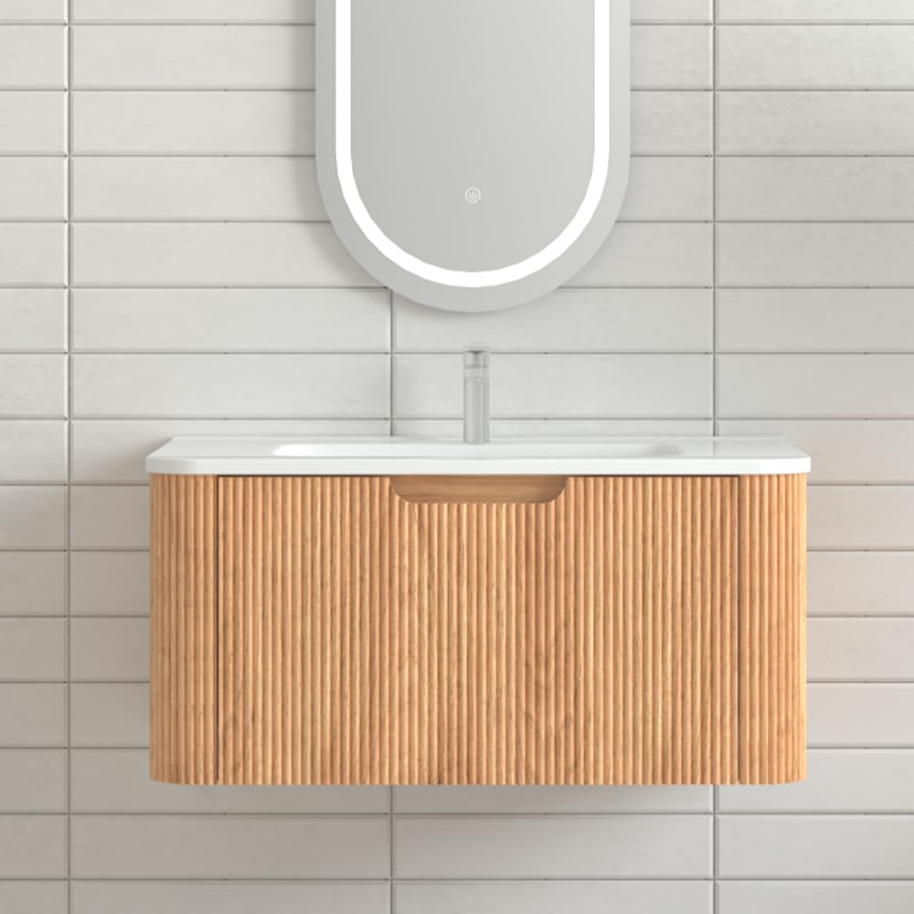 RAINLUX 30 Inch Floating Vanity Havana