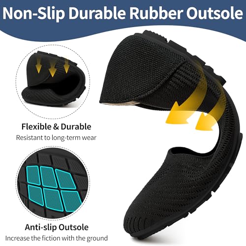 Image of Reimferce Women Comfortable Casual Flats: Lightweight & Anti-Slip for Outdoor Walking - Soft Insole & Breathable Knit for Confidence - Women 25-45