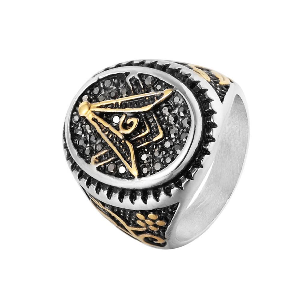 PikaLF Masonic Ring for Men, Tree of Life Masonic Freemason Ring, Gold  Freemason Symbol Masonic Rings, Hip Hop Biker Ring, Religious Amulet Ring,  Punk