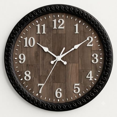 Image of Wall Clock for Living Room Stylish | Clock for Home | Wall Clock for Hall | Wall Watch for Living Room (Brown Box)