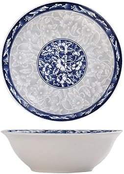 Ceramic Bowl,Ceramic Cereal Bowls, Soup Bowl/Salad Bowls, Japanese Bowls, Set of 2 Assorted Designs, Blue and White7in