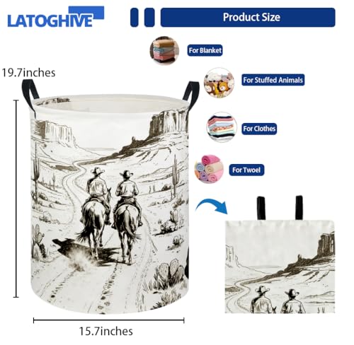 Image of Baby Laundry Hamper kids laundry Basket Waterproof Laundry Bag for Bedroom Clothes Organizer Room Decor(Cowboy)