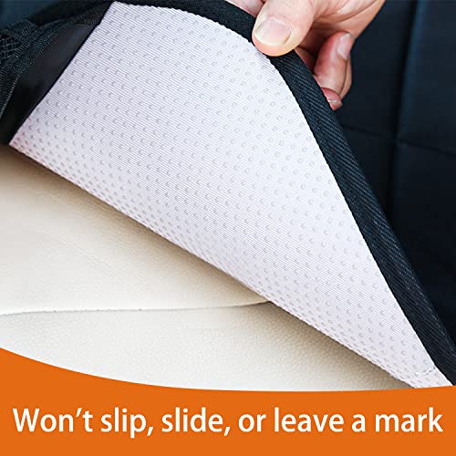 Image of Meolsaek Car Seat Protector, Non-Slip Backing Will Not Leave Imprint, Waterproof Thicker Car Seat Cover for SUV, Sedan, Truck, Leather Car Seat Cushion (Black with Red Stitching)