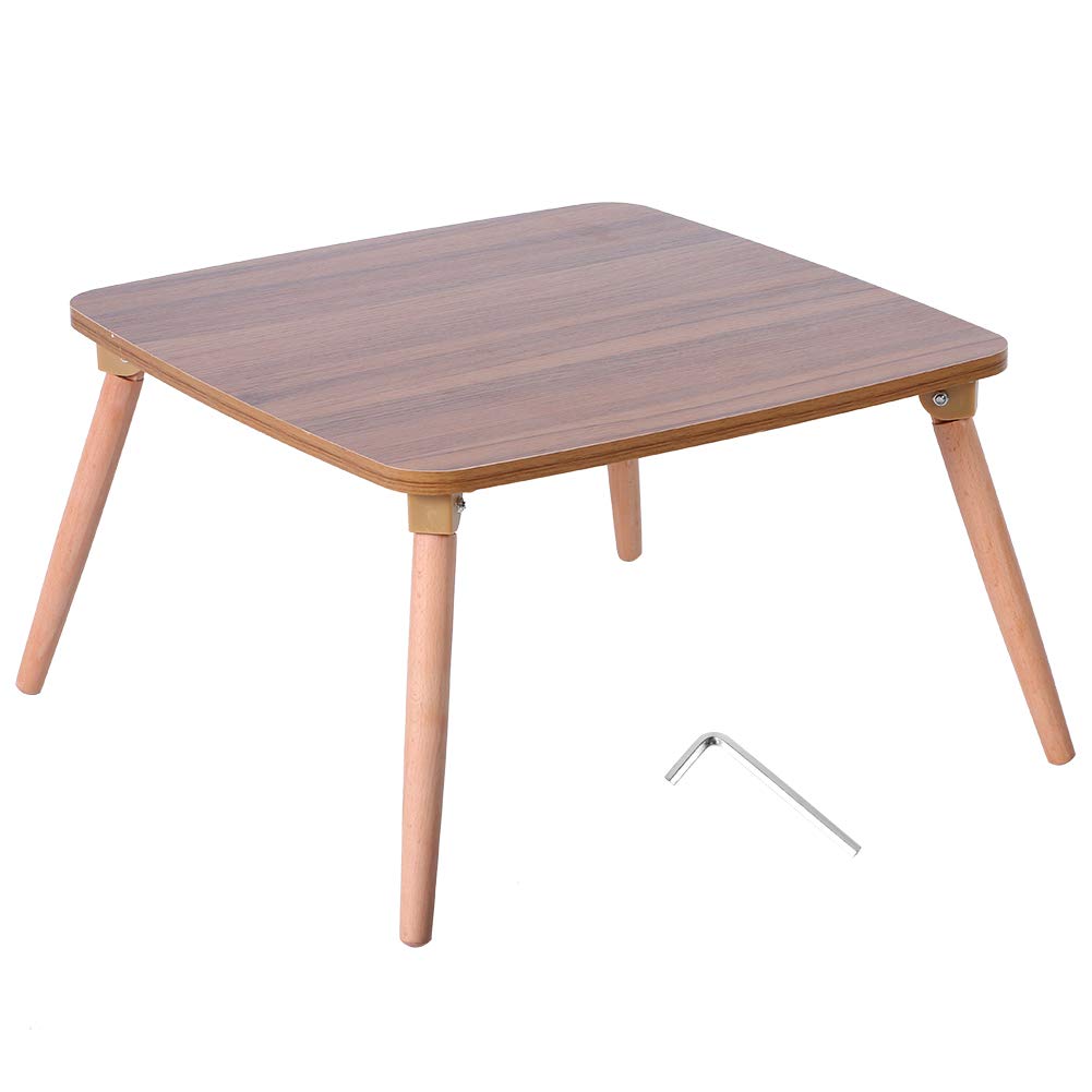 Cocoarm Składany Stolik Nocny Stolik na Laptopa Deska do Nauki z Drewna Bukowego 50 X 50 X 30 Cm Biurko do Nauki ze składaną konstrukcją Obciążenie 30 Kg dla Rozkładanej Sofy Sofa Wykusz Czytelnia