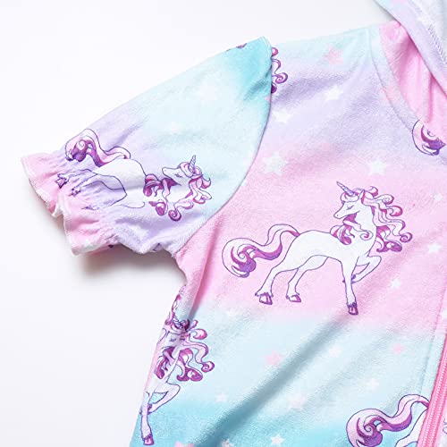 Jxstar Girls Swim Cover Up Terry Swimsuit Coverup Beach Pool Kids Zip Up Robe4