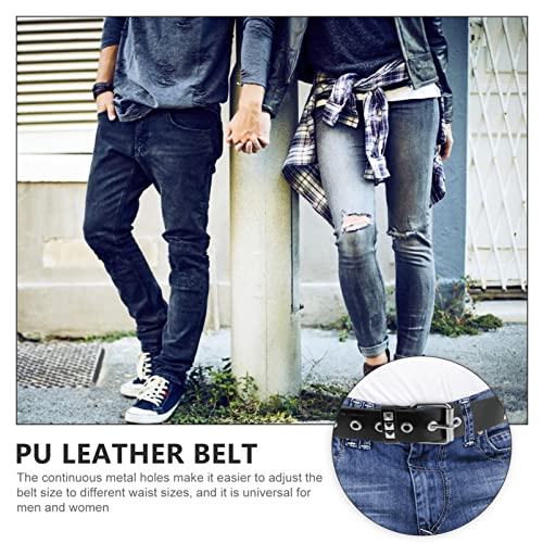 Punk Rivet Belt for Men Fashionable PU Leather Waist Belt Adjustable Decorative Waistband for Jeans Casual Wear2