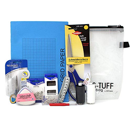 Artway Textile and Fashion Design Kit – Perfect for hobbyists or anyone studying fashion and textile design courses, Blue,clear,white