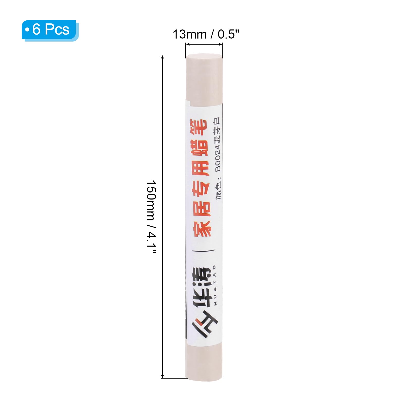 PATIKIL Furniture Repair Crayons, 6 Pcs Wax Wood Filler Sticks Wood Wax Crayons for Scratches Wood Floor, Holes, Tables, Beige - Image 2