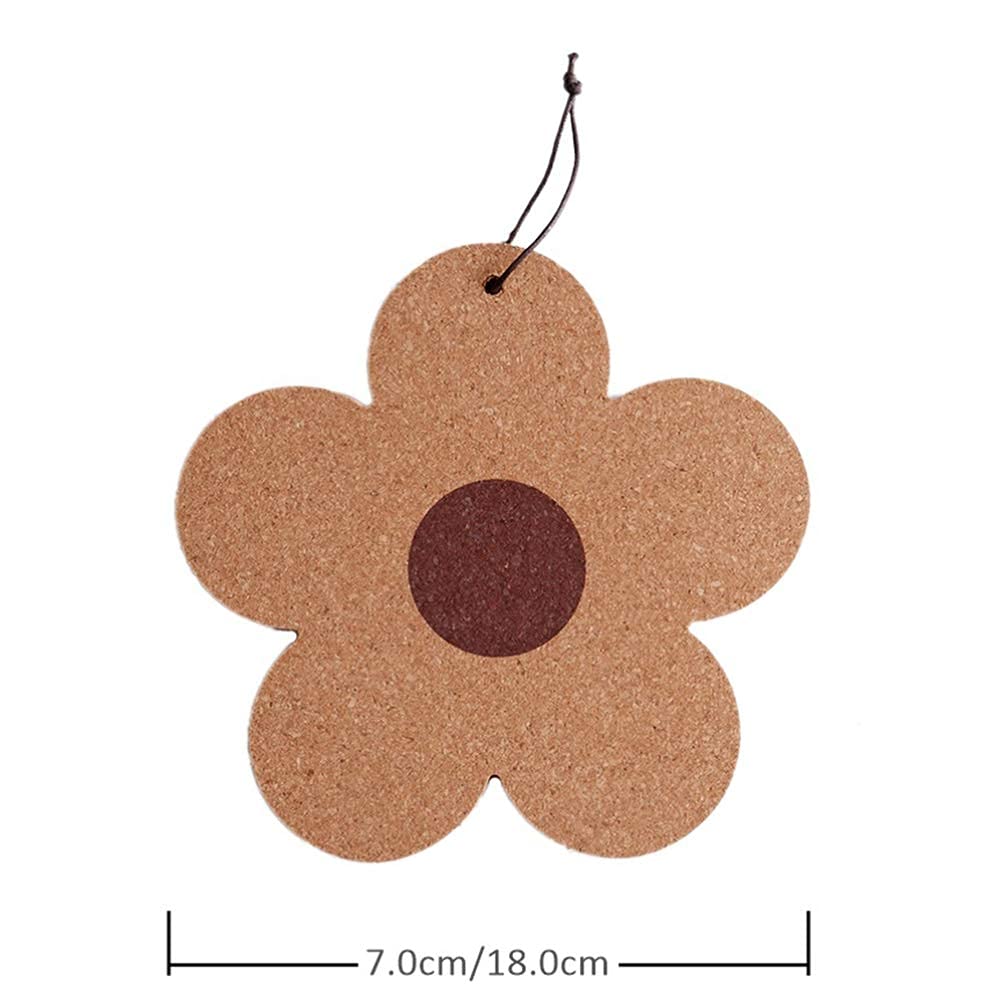 2 sottobicchieri in sughero a forma di fiore sottobicchiere sottobicchiere sottobicchiere caldo tappetino con corda appesa per cucina