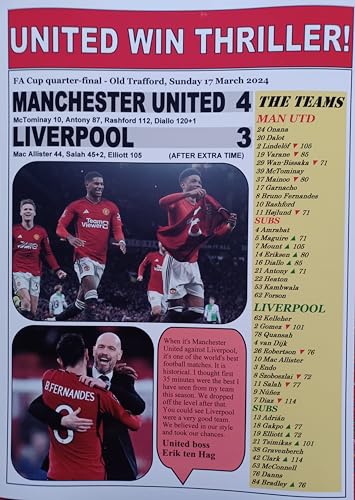Assorted Man Utd 4 Liverpool 3-2024 FA Cup quarter-final - souvenir print