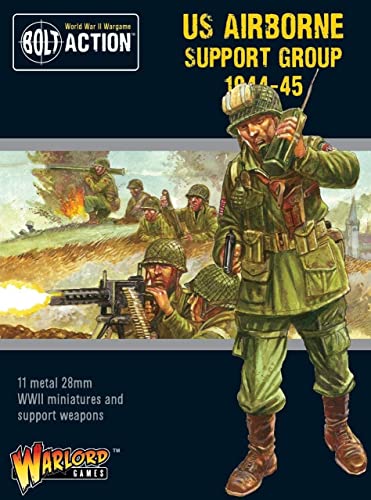 US Airborne support group (1944-45) - 28mm Scale Metal Miniatures for Bolt Action by Warlord Games - Highly Detailed World War 2 Miniatures for Table-top Wargaming