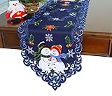Christmas Snowman Table Runners for Holiday Xmas Party Home Kitchen Dinner Dresser Scarf...