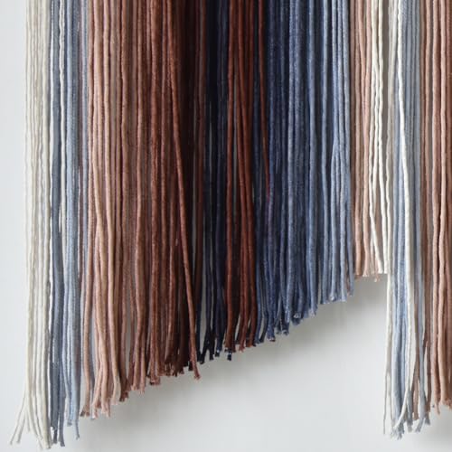 Image of IOWER Macrame Wall Hanging Dip Dye Large Yarn Wall Art for Living Room Bedroom Boho Home Decor Modern 57 inch W x 35 inch L