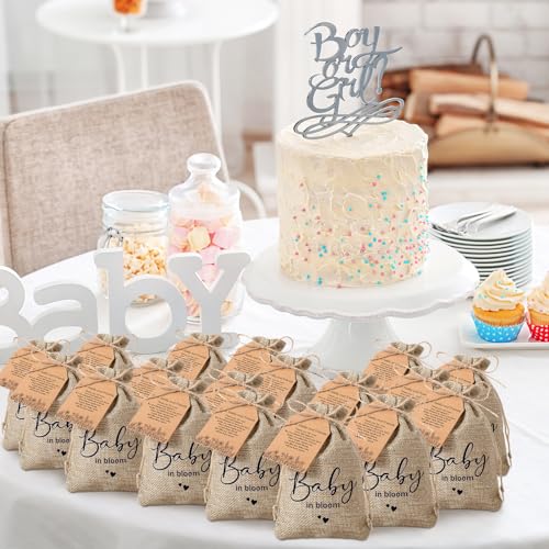 Fumete 25 conjuntos de lembrancinhas de festa de chá de bebê em flor, minipacote de sementes de favo