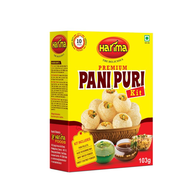 Harima - The Delicious Harima Premium Pani Puri Kit|Instant Mix|Complete Kit For Authentic Pani Puri Experience 103 Gms(Pack Of 4) (B0CV3LTP3Y) Amazon Price History, Amazon Price Tracker