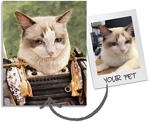 Custom Pet Portrait Canvas Prints with Your Photos Personalized Dog Pet Canvas Portrait Wall Art Canvas for Living Room Decor, Modern Wall Funny Pet Customizable Canvas