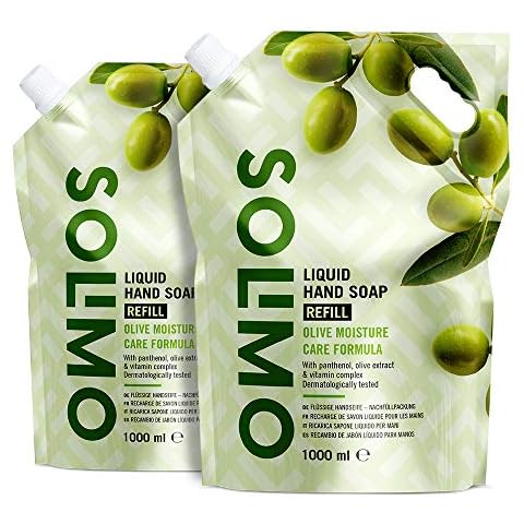 Amazon-Marke: Solimo Flüssige Handseife Nachfüllpackung- Oliven-Feuchtigkeitspflegeformel Cover